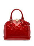 Louis Vuitton à main monogrammé Alma BB à fini verni Red