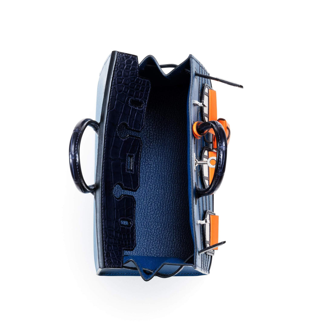 HERMES Limited Edition Berkin Faubourg Sellier Bleu 30cm