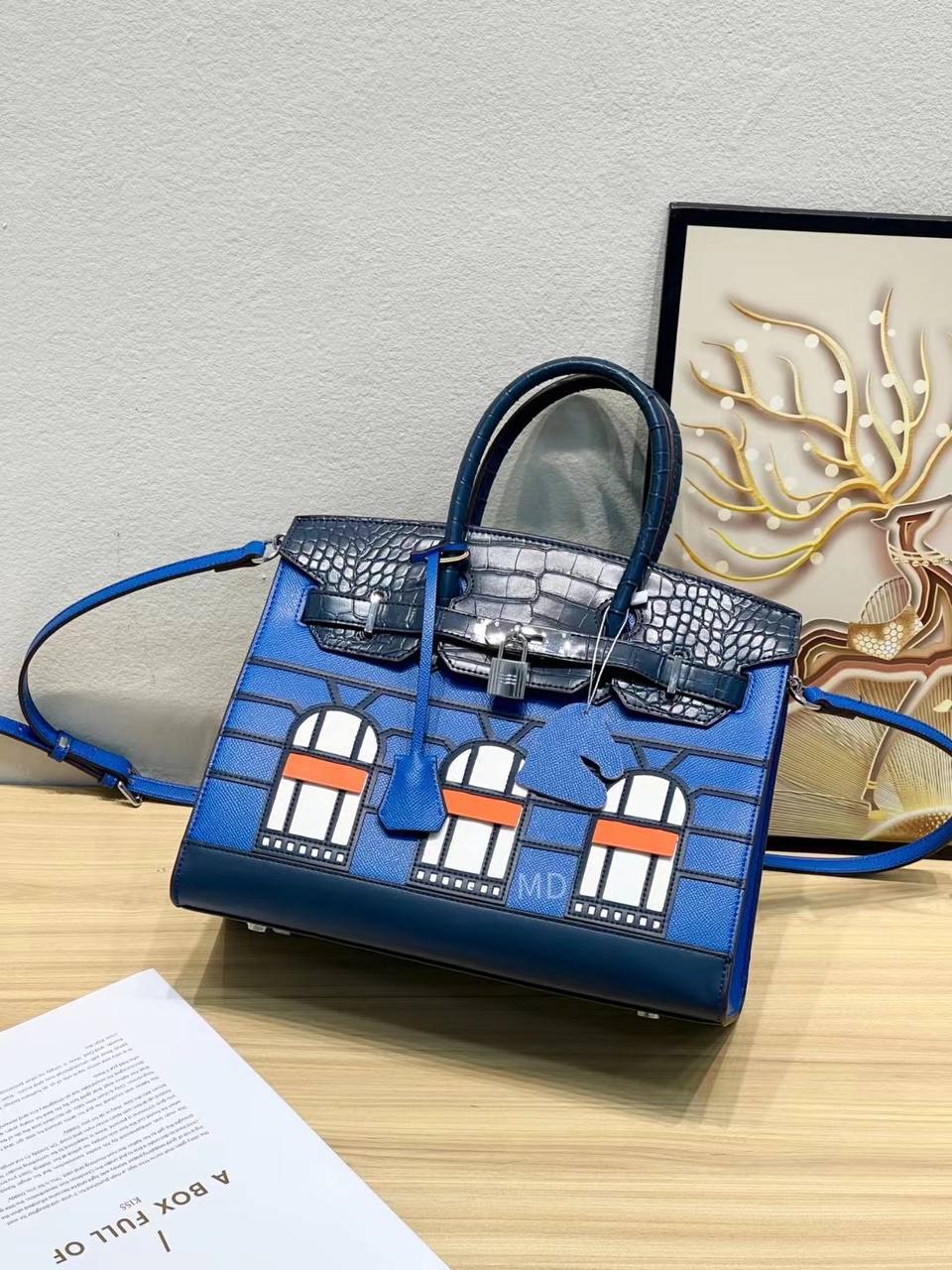 HERMES Limited Edition Berkin Faubourg Sellier Bleu 30cm
