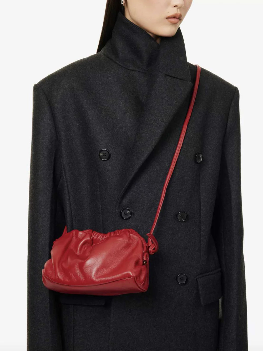 Mansur Gavriel Cloud Mini Leather Clutch Bag
